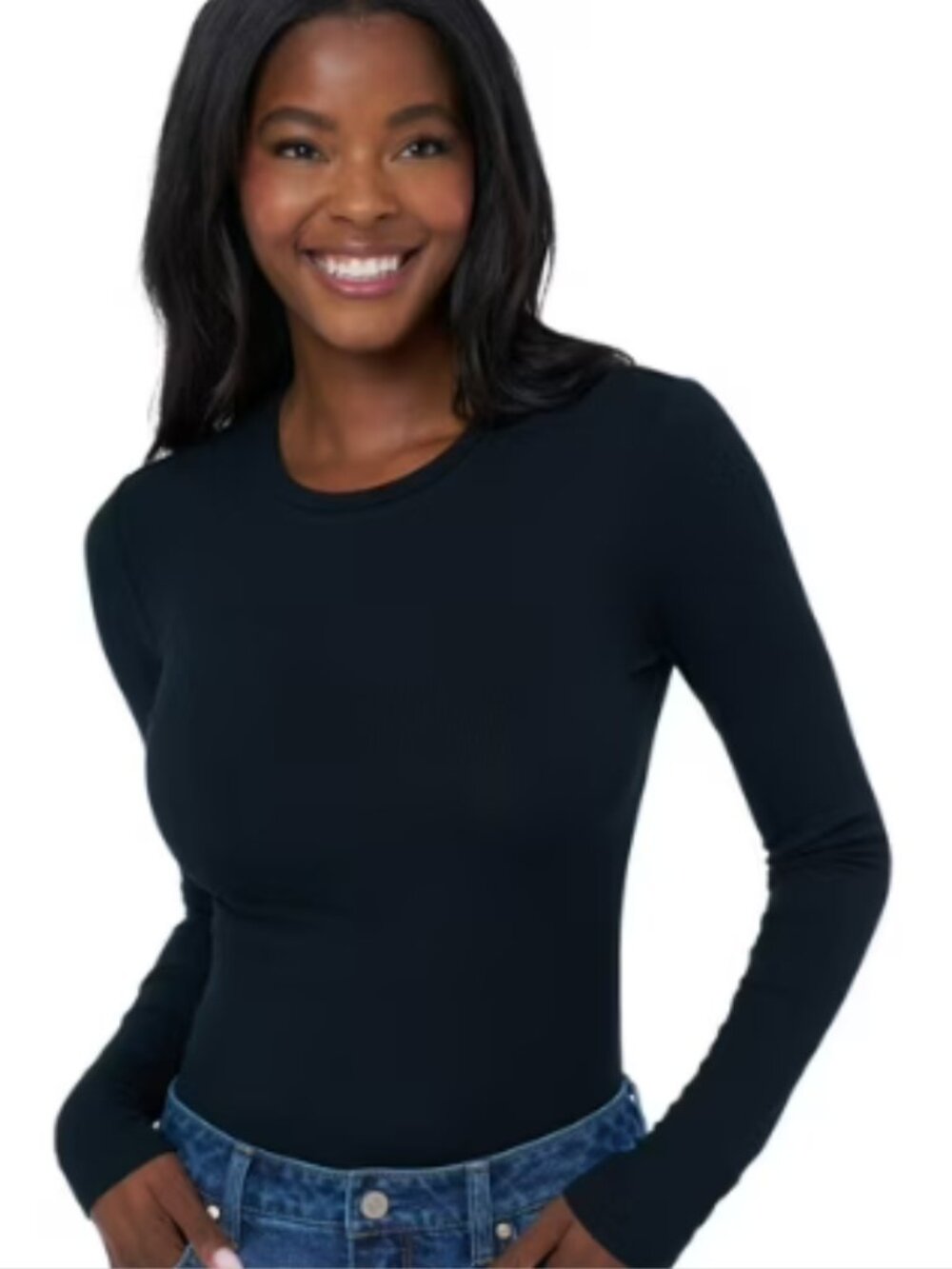 Edited by Remi Bader Black Ribbed Bodysuit Size 2X New With Tags